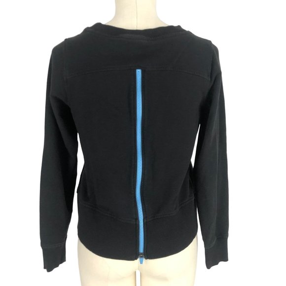 Puma Black Open Back Sweatshirt Women's Size Small Zipper Back Crewneck SAMPLE - Picture 1 of 10